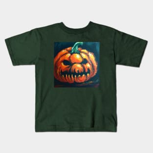 Angry Pumpkin Lies in Wait Kids T-Shirt